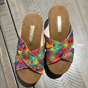 Comfort Floral Slide Sandals - Multicolor
